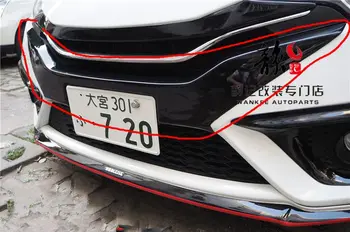 

NOBLESSE style primer unpainted matt black ABS Car front lower grill bumper For HONDA FIT3 GK5 2014-2016