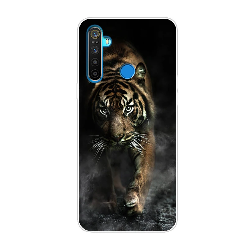 Силиконовый чехол для OPPO Realme 5 чехол милый Тигр мягкий ТПУ чехол для OPPO Realme Q задний Чехол Realme 5 Pro чехол для телефона s Capa