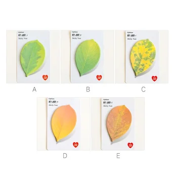 

30 Pcs/Lot Green Leaf Sticky Note Adhesive Notepad Post Memo Pad Book Marker Stationery Office Planner Stickers School FM953