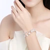 DOTEFFIL-pulsera de plata de ley 925 con Cruz y cierre de Luna corazón, para hombre y mujer, amuleto de boda, compromiso, fiesta, joyería de moda ► Foto 2/6