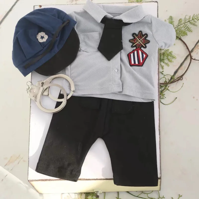 Newborn Baby Boy Photography Props Sport Clothes Infant fotoshooting Outfits Baby Photoshoot Police Outfits fotografia Accessory