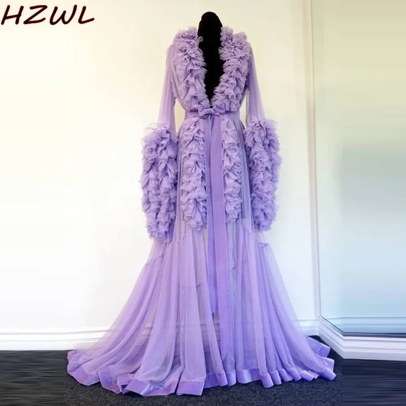 

Night Robe Purple Maternity Dress for Photoshoot or Babyshower Tiered Ruffle Pregnant Women Dresses Prom Dress Evening Gowns