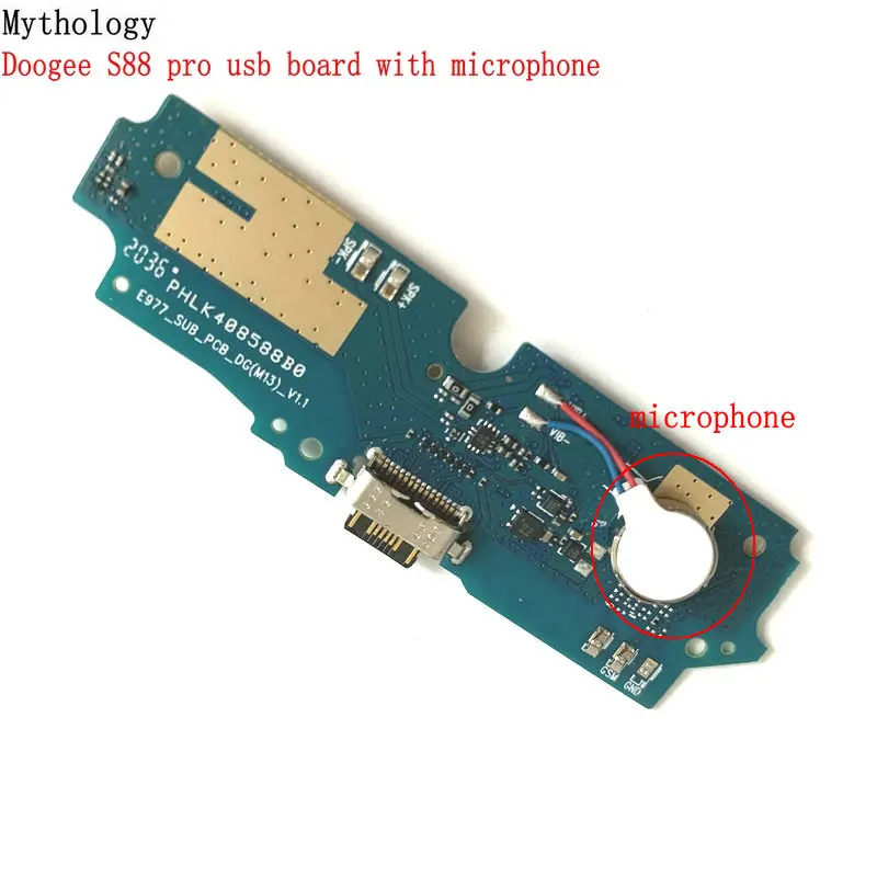 

For Doogee S88 Pro USB Board Flex Cable Dock Connector 6.3"Cell Phone Charger Circuits with Microphone Mythology