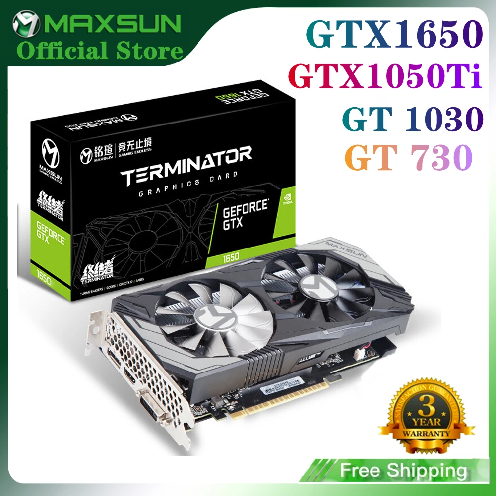 MAXSUN New GTX1650 GTX1050Ti GT1030 GT730 4GB Graphic Cards DDR5 DDR4 GPU 128Bit Video Gaming 12nm Card For PC Computer | Компьютеры и