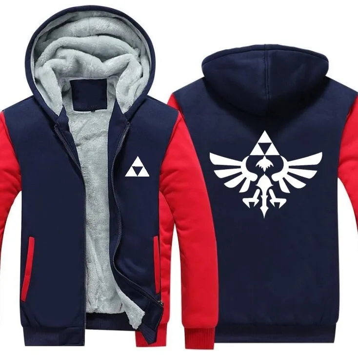 Худи для оптовых продаж Высококачественная осенне-зимняя куртка Zelda Толстые мужские толстовки ученик средней школы с капюшоном на молнии - Цвет: Красный