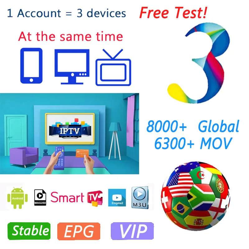 Mejor HD de IPTV mundial M3U XXX, Cuenta de enlace de TV inteligente para Toshiba, múltiples dispositivos de renovación, servicio MAG STB, PC, teléfono, VLC, IOS