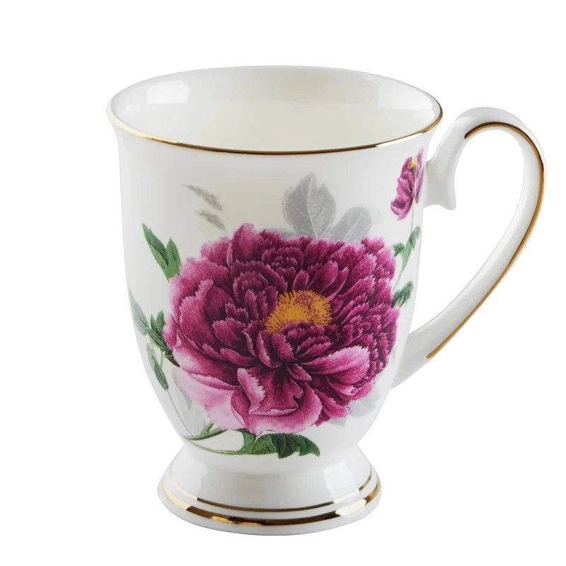 Style-9 no lid Европейский костяной фарфор, керамическая кофейная кружка с цветочным рисунком, креативная чашка для воды, чашка для послеобеденного чая, кружка для молока, кухонная посуда для напитков, подарок - Цвет: Style-9 no lid
