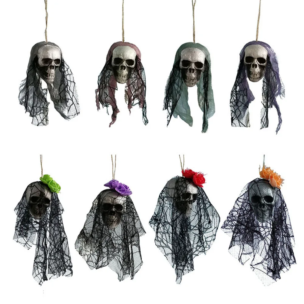 

1x Scary Creepy Hanging Skull Skeleton Ghost for Halloween Bar Garden Yard Home Decor Haunted House Props Party Props Supplies