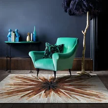 Американский стиль роскошный бычий прошитый ковер пэтчворк, натуральный коровья кожа меховой ковер для гостиной декоративный ковер для деревенского дома