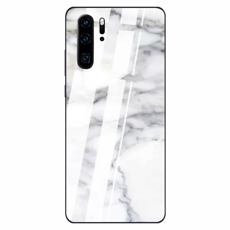 08 Tempered Glass Case For Huawei 9 10 Lite 8X 8X MAX White Marble Phone Cases For Nova 3 P-smart-Z P30 P20 Lite MATE 20 LITE Funda - Цвет: 08