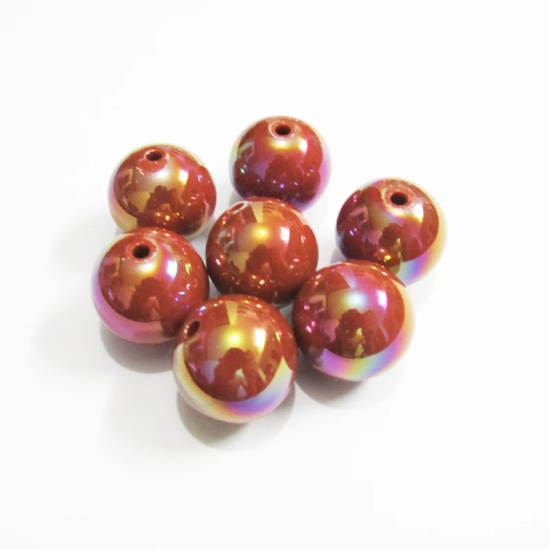 20MM Caramel Brown Solid Chunky Bubblegum Beads, Acrylic Gumball