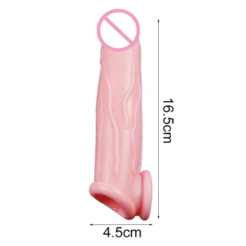 Highly Elastic Crystal Condom Reusable Penis Extender Sleeve Delay Ejaculation Penis Enlargement Intimate Goods Sex Toys For Men 4
