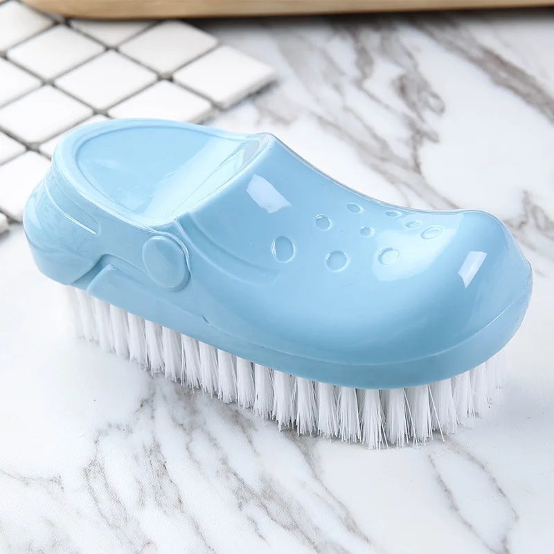 Creative home Nordic multifunctional laundry brush soft fur slipper cleaning brush - Цвет: Синий