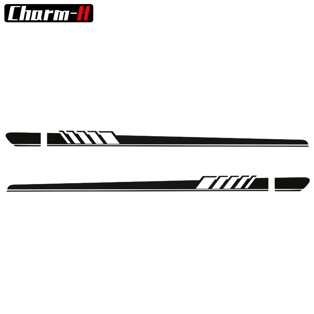 5D Black Carbon Firbre - AMG Edition C63 Edition 1 Side Stripe Decals Stickers for Mercedes Benz C Class W205
