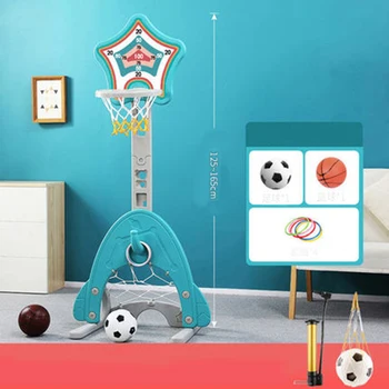 

3 In 1 Children Indoor Multifunction Adjustable Standing Basketball Hoop For Children Educational Toys Gift - Type Target Green