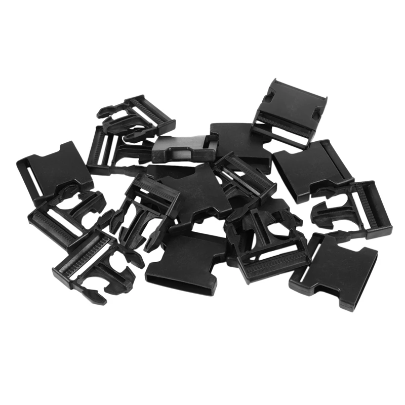 Black ABZC-10pcs пластиковые пряжки-зажимы Паракорд для Паракорда браслет черный ремешок Застежка - Цвет: Black