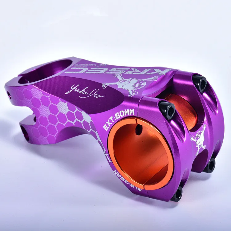 60mm Purple skeleton Велосипедный руль-17 градусов 35 мм 31,8 мм Калибр CNC горный велосипед отрицательный стояк - Цвет: 60mm Purple skeleton