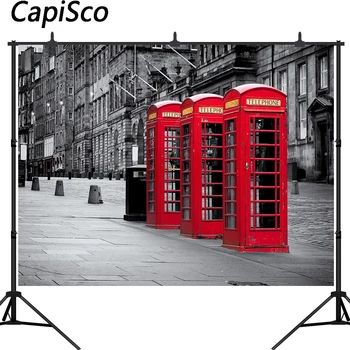 

Capisco Old Telephone Booth City Retro London Town Street Scenic Photographic Backgrounds Photography Backdrops Photo Studio