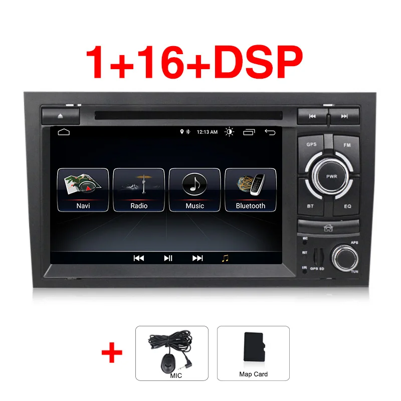 MEKEDE 2din Android 9,0 автомобильный DVD gps плеер для Audi A4 S4 RS4 2002-2008 с wifi BT gps навигацией 3g мультимедиа - Цвет: 16G model