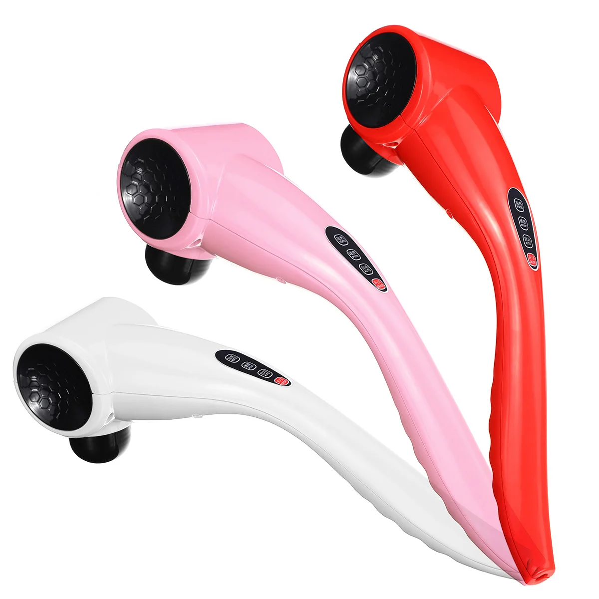 

Handheld Massager Vibration Infrared Heated Massager Guns Fascia Knock Muscles Neck Vertebra Back Relax with 4 Massage Heads