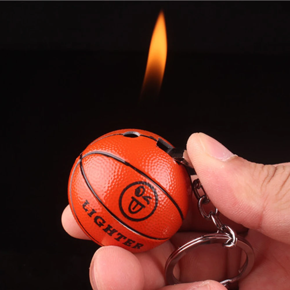 Mini mechero creativo para hombre, mecheros de gas butano con forma de baloncesto, novedad, combustible, a prueba de viento, para exteriores|Accesorios de cigarrillos| - AliExpress