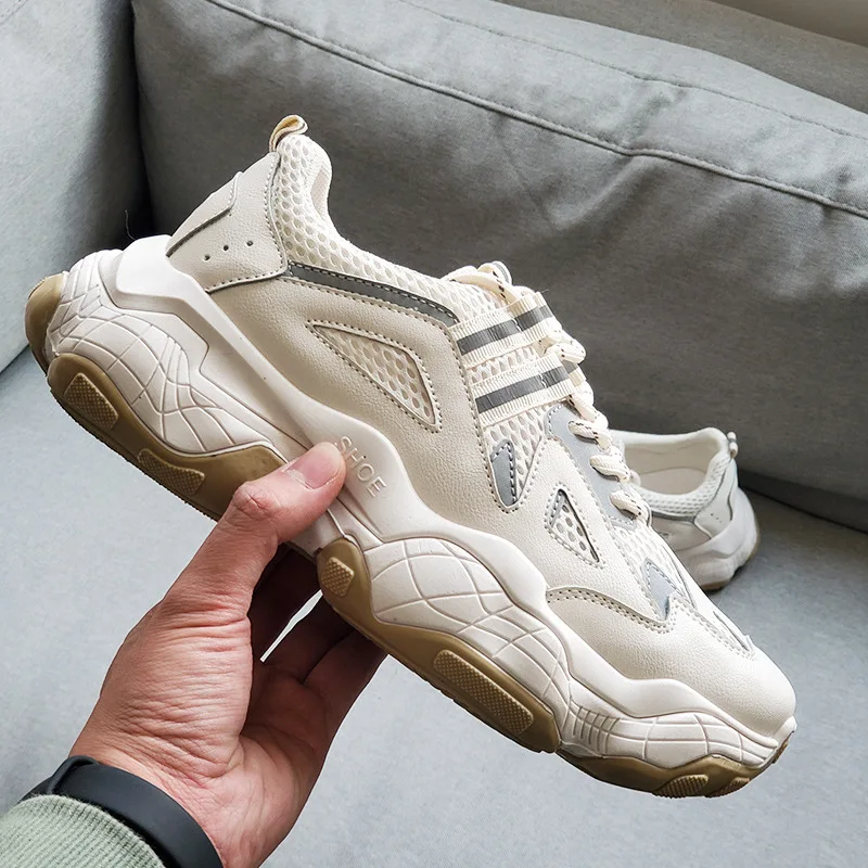  Reflective Platform shoes Men's Sneakers Summer Non-slip Wearable Comfortable Shoes Fashion Breathable Casual | Обувь