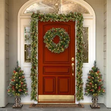 

Rattan LED Garland, Flocking Sticky White Window Wall Indoor and Outdoor Hanging Decoration for Parties and Holiday Celebrations