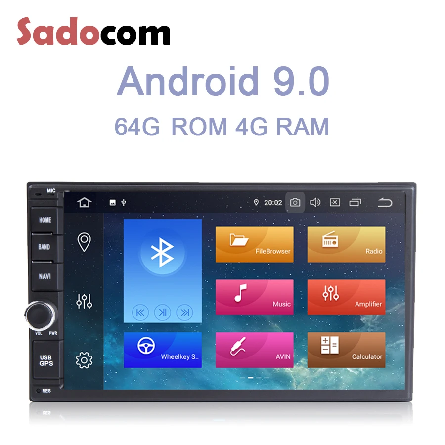 

IPS 7'' 2 Din Android 9.0 4GB RAM 64GB 8 Core RDS Radio GPS map autoradio Bluetooth wifi Car multimedia player for Universal
