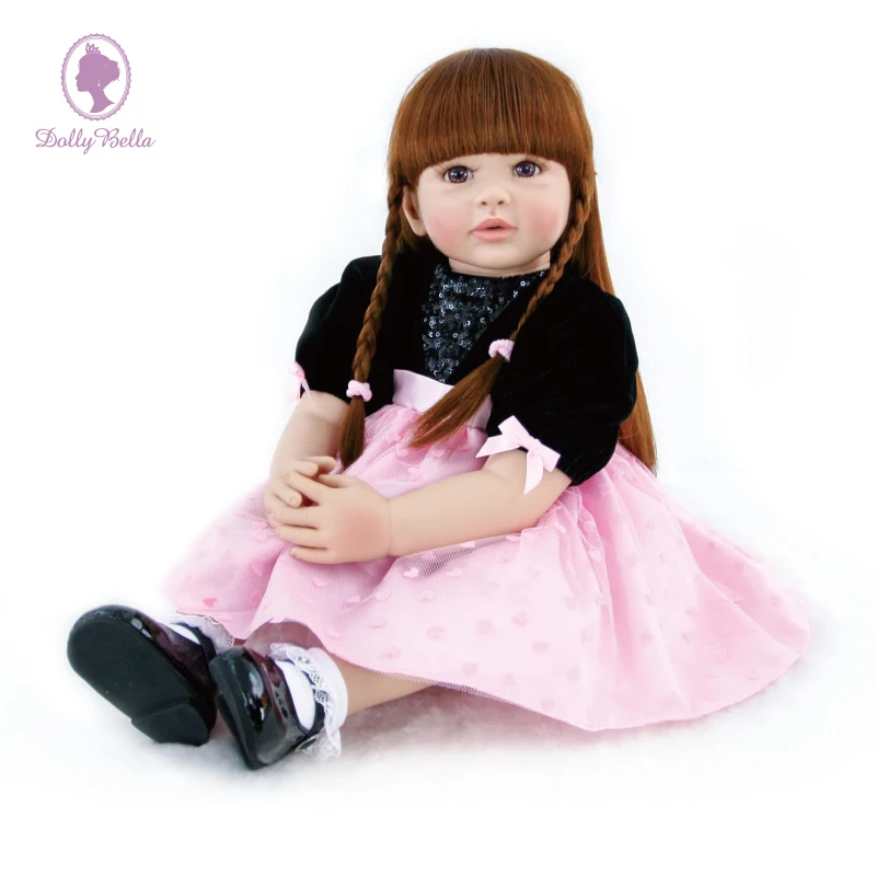 60 см Силиконовая голова руки и ноги с одеждой тела реалистичные Reborn Baby лучшая виниловая кукла предназначена для коллекционеров Deeply Belie - Цвет: Розовый