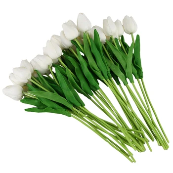 

30pcs/lot Tulip Artificial Flower Real Touch PU Artificial Bouquet Flowers For Home Decoration Wedding Decorative Flowers