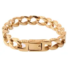 Дизайн 12 мм золотые браслеты из нержавеющей стали мужские браслеты в стиле ретро мужские браслеты высокого качества классные мужские байкерские ювелирные изделия аксессуар