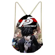 PERSONA 5 Сумки на шнурке для девочек крутой Р5 Джокер рюкзак на шнурке Детский темно-красный рюкзак дорожный мешочек для хранения на заказ