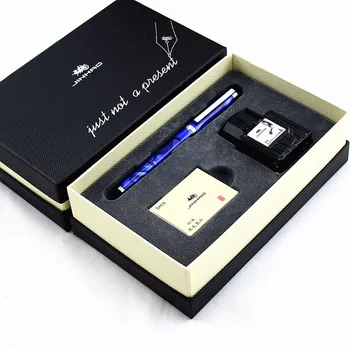 

Jinhao Business 0.5MM Nib Fountain Pen Silver Clip 30ML ink bottle Choose Ink Pens 0.5mm Writing Stationery Gift Set