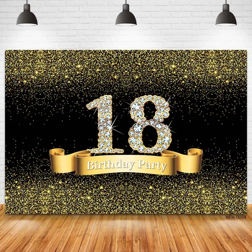 사용자 정의 이름 골드 도트 해피 18 25 30 40 50 55th 생일 파티 배경, 사진 스튜디오 반짝이 배너 사진 배경 2