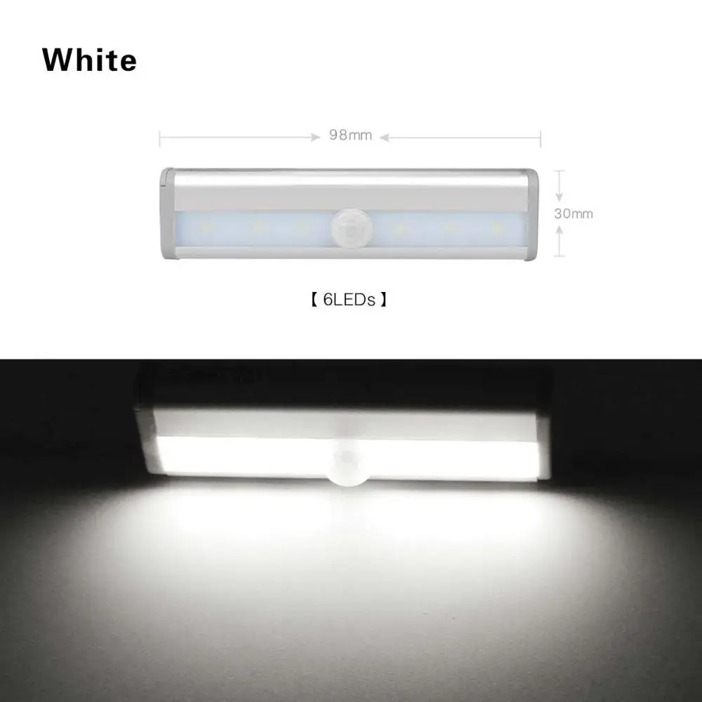 White 98mm Крытый светодиодный настенный светильник умный Вкл/Выкл светодиодный светильник датчик движения бар светильник светодиодный светильник для зеркального декора шкаф кухонный светильник ing - Цвет абажура: White 98mm