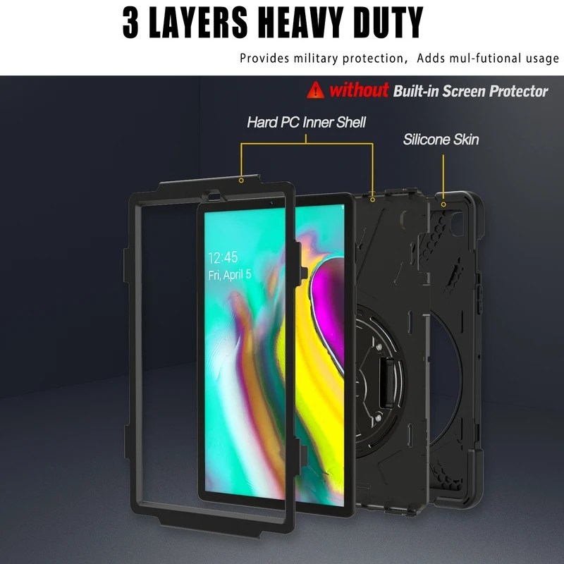 360 Вращающаяся подставка чехол для Samsung Galaxy Tab A 10,1 T510 T515 Противоударная крышка ручки Стенд рукав Capa Funda
