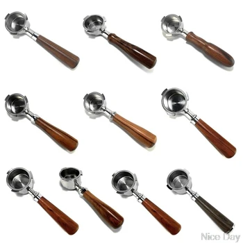 

Nature Wood Espresso Coffee Machine Handle 51MM Bottomless Filter Holder For Delonghi Ju03 20 Dropship