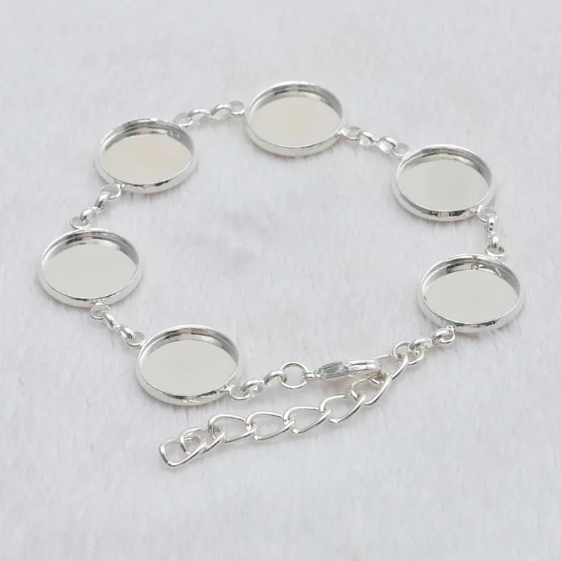 10 шт. подходит 10 мм 12 мм 14 мм 16 мм 18 мм 20 мм круглый стеклянный кабошон манжета лоток ободок Pad Пустые Настройки Браслет База для DIY