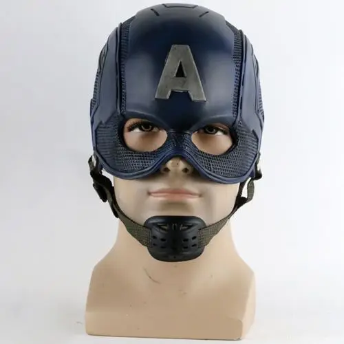 

Superhero Captain US Cosplay Costume Steve Rogers PVC Mask Fancy Halloween Carnival Hat Accessories
