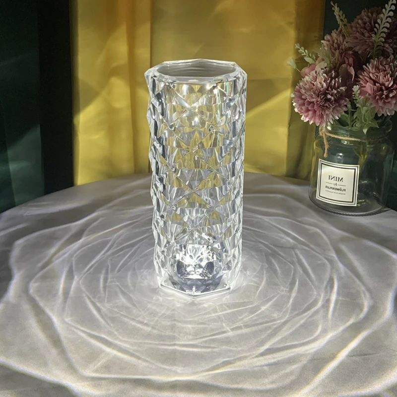 Designer Diamond Table Lamp Modern Led Lamps For Bedroom Decoration Romantic Clear Lampshade Living Room Art Deco Night Lights