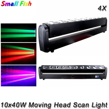 

4Pcs/Lot LED 10X40W Scan Light Beam Moving Light Professional Stage High Power Lighting DMX512 Strobe Light Disco DJ Club Light