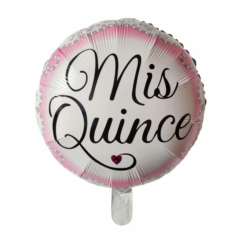 10pcs 18inch Round Pink Mis Quince Spanish My Fifteen Foil Helium Balloons for Girls 15th Birthday Party Decorations Air Globos | Дом и сад