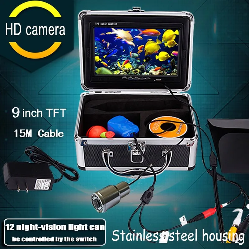 Подводная рыболовная HD-камера 9inch-TFT-color-monitor с функцией DVR глубоко