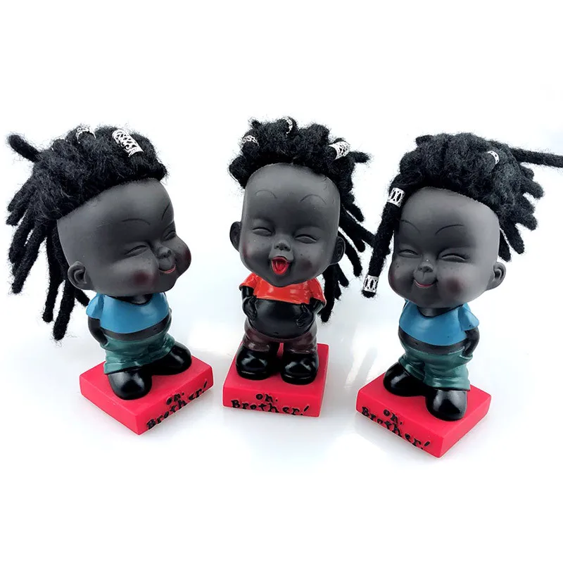 

Nodding Dreadlocks Shake Head Dolls Dashboard Car Decoration Accessories Auto Shaking Head Toy for Automoible Car styling