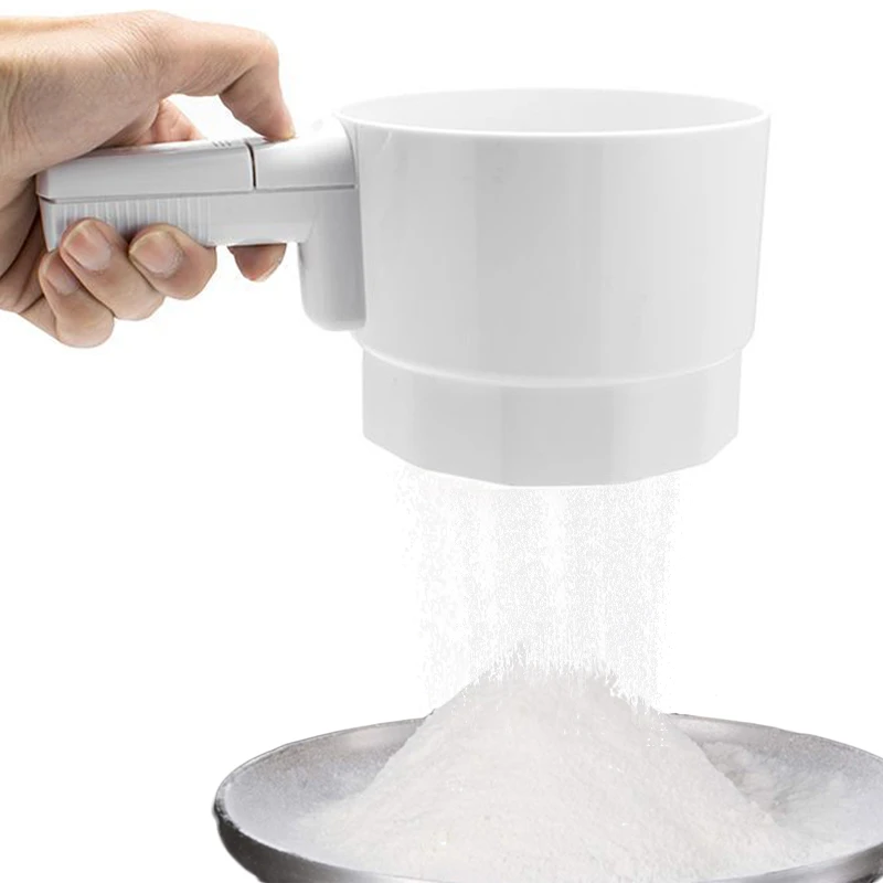 Plastic Cup Shape Electric Flour Sieve Mechanical Hand-Held Electrical  Flour Sifter Cakes Sugar Mesh Sieve Baking Tools