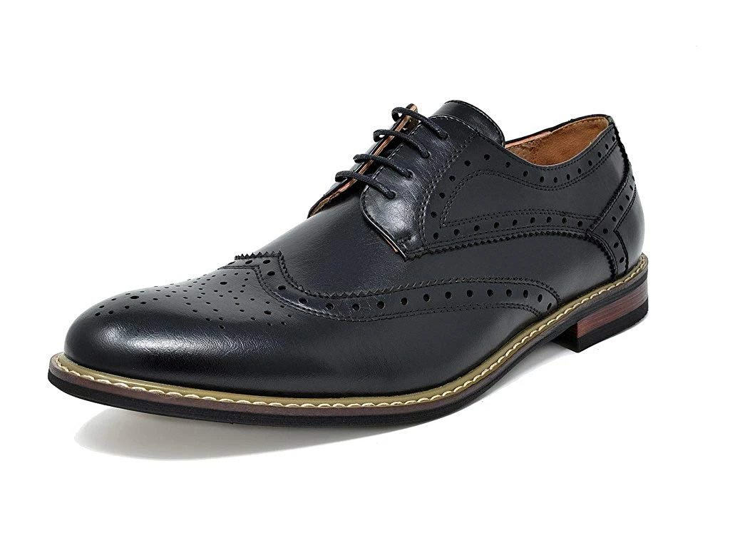 POMMAX hombres zapatos de moda 2019 Príncipe clásico moderno Formal Oxford Wingtip cordones Brogue zapatos hombres zapatos italianos|Zapatos formales| AliExpress