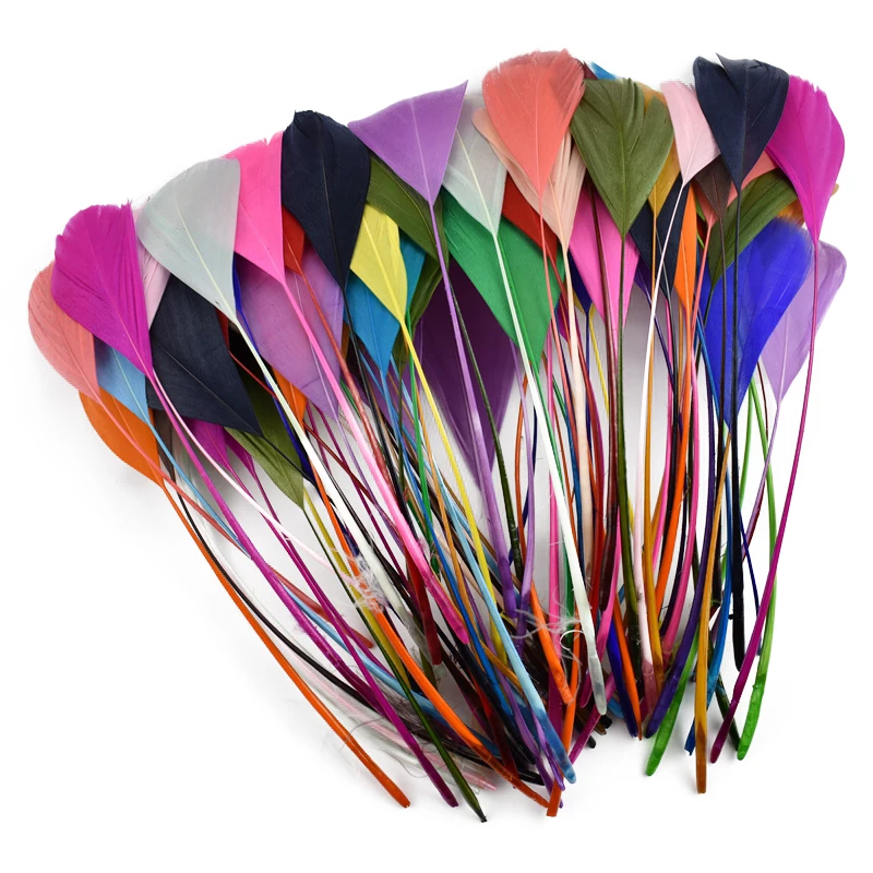 Description Picture 4 of item20pcs/lot Colored Goose Feather Decoration Black Geese Goose Feathers DIY Jewelry Party Handicraft Accessories Decor for Clothes
