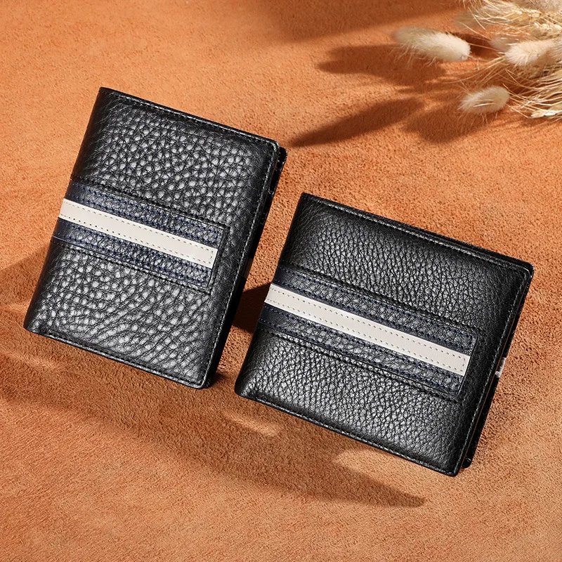 

MEN'S Wallet Men's Short Genuine Leather Full-grain Leather 2019 New Style Youth Cross Wallet Wallet Purse