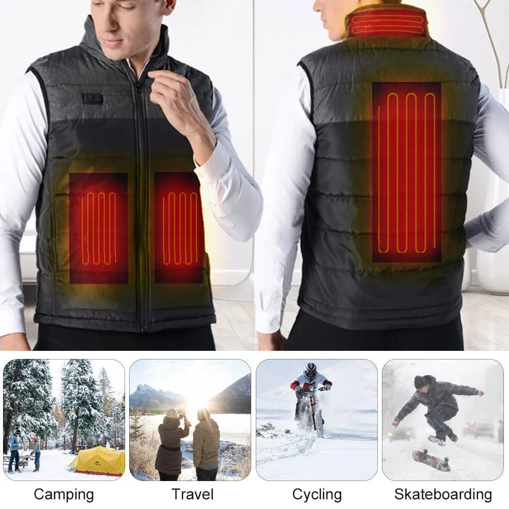 Для мужчин и женщин Открытый USB Инфракрасный нагревательный жилет гибкий электрический тепловой зимняя теплая куртка одежда для спорта Пешие прогулки верховой езды
