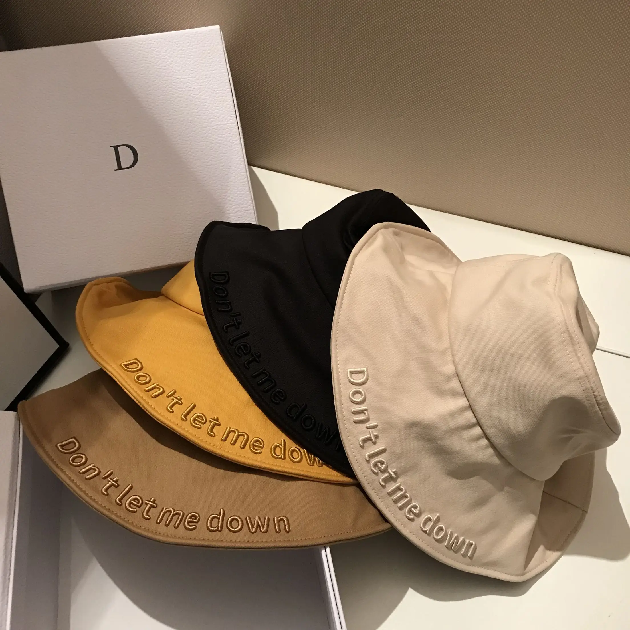 GOUTER Dno't Let Me Down Stitchwork Bucket шапки для мужчин и женщин Панама шляпа хлопок вышивка